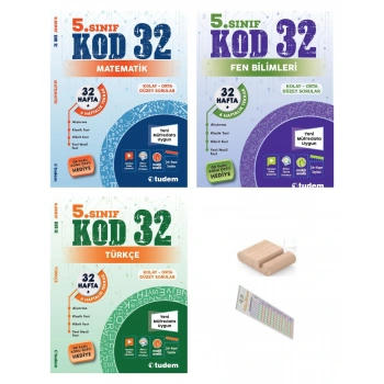 5.Sınıf KOD 32 Fen Bilgisi Matematik Türkçe Haftalık Deneme 2026 Maarif Müfredat +Telefon tutucu
