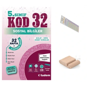 5.Sınıf KOD 32 Sosyal Bilgiler Haftalık Deneme 2026 Maarif Müfredat+Telefon Tutucu+Çözüm Ayracı