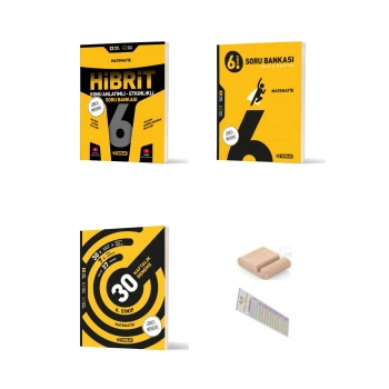 6.Sınıf Matematik SETİ(Soru Bankası-Hibrit-Deneme)+Çözüm Ayracı+Telefon Tutucu