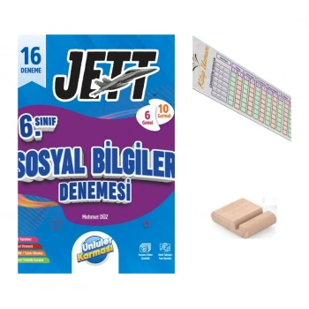6.Sınıf Jettt Sosyal Bilgiler 16 lı Branş Denemesi Maarif 2027+Çözüm Ayracı+Telefon Tutucu