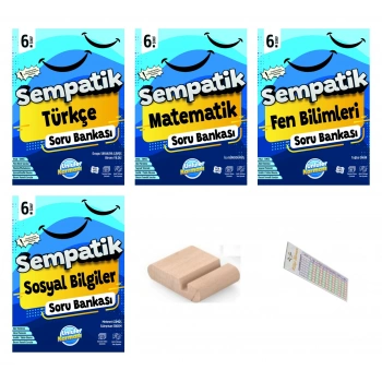 6.Sınıf Sempatik Sosyal Bilgiler Matematik Fen Türkçe Soru Bankası+Telefon Tutucu+Çözüm Ayracı