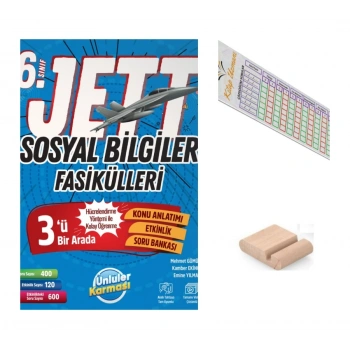 6.Sınıf Jett Sosyal Bilgiler Fasikülleri 2027 Maarif Modeli+Çözüm Ayracı+Telefon Tutucu