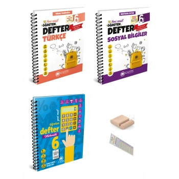 6.Sınıf Matematik Türkçe Sosyal Öğreten Defter Maarif Model 2027+Çözüm Ayracı+Telefon Tutucu