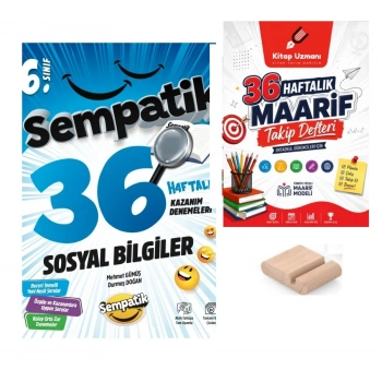 6.Sınıf Sempatik Sosyal 36 Hafta Kazanım Denemeleri Maarif 2027+Maarif Defter+Telefon Tutucu