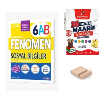 6.Sınıf 6 AB Sosyal Bilgiler Soru Bankası 2027 Maarif Model+Telefon Tutucu+Maarif Defteri