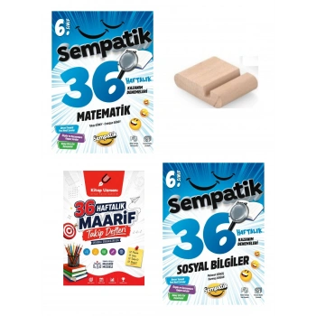 6.Sınıf Matematik Sosyal 36 Hafta Türkçe Kazanım Denemeleri+Maarif Defteri+Telefon Tutucu