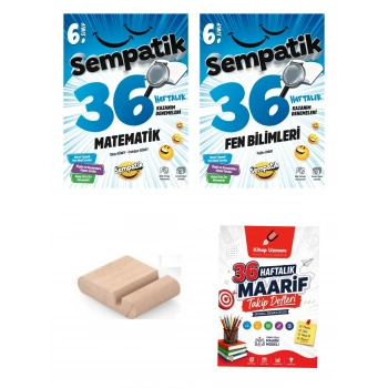 6.Sınıf Matematik Fen 36 Hafta Türkçe Kazanım Denemeleri+Maarif Defteri+Telefon Tutucu