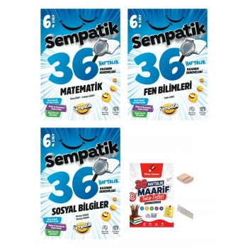 6.Sınıf Matematik Fen Sosyal 36 Hafta Türkçe Kazanım Denemeleri+Maarif Defteri+Tlf Tutucu