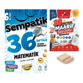 6.Sınıf Matematik 36 Hafta Kazanım Denemeleri+Maarif Defteri+Telefon Tutucu