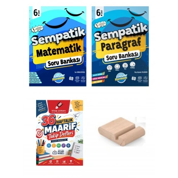 6.Sınıf Matematik Paragraf Sempatik Soru Bankası Maarif Müfredatı+Maarif Defteri+Telefon Tutucu