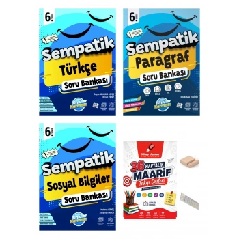 6.Sınıf Sosyal Bilgiler Türkçe Paragraf Sempatik Soru Bankası+Telefon Tutucu+Maarif Defteri