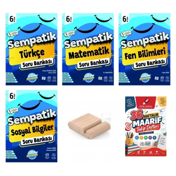 6.Sınıf Sosyal Bilgiler Matematik Fen Türkçe Sempatik Soru Bankası+Telefon Tutucu+Maarif Defteri