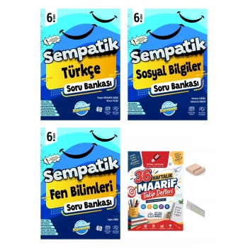 6.Sınıf Fen Bilimleri Sosyal Türkçe Sempatik Soru Bankası+Telefon Tutucu+Maarif Defteri