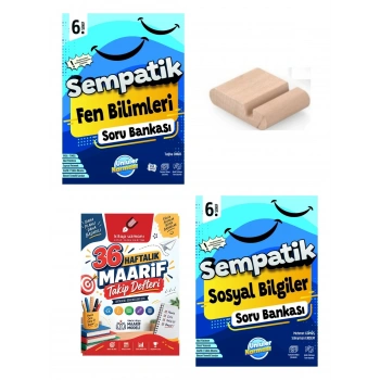6.Sınıf Fen Bilimleri Sosyal Bilgiler Sempatik Soru Bankası+Telefon Tutucu+Maarif Defteri