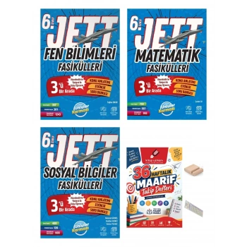 6.Sınıf Fen Bilimleri Matematik Sosyal JETT Fasikülleri Maarif Müfredatı+MaarifDefteri+TelefonTutucu