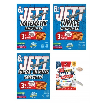 6.Sınıf Matematik Sosyal Türkçe JETT Fasikülleri Maarif Müfredatı+Maarif Defteri+Telefon Tutucu