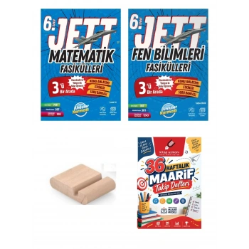 6.Sınıf Matematik Fen JETT Fasikülleri Maarif Müfredatı+Maarif Defteri+Telefon Tutucu
