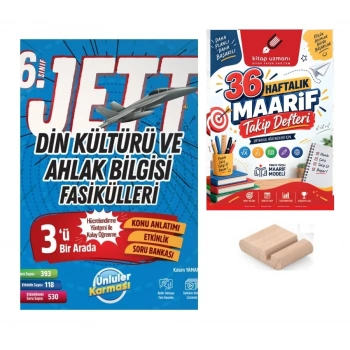 6..Sınıf Din Kültürü JETT Fasikülleri Maarif Müfredatı+Maarif Defteri+Telefon Tutucu