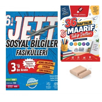 6.Sınıf Sosyal Bilgiler JETT Fasikülleri Maarif Müfredatı+Maarif Defteri+Telefon Tutucu