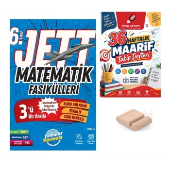 6.Sınıf Matematik JETT Fasikülleri Maarif Müfredatı+Maarif Defteri+Telefon Tutucu