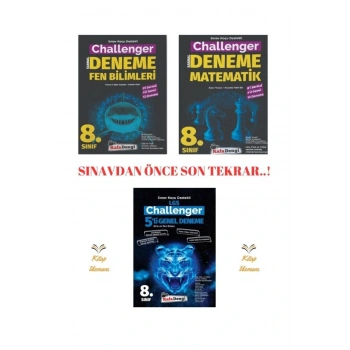LGS Challenger Matematik ve Fen Bilimleri Branş Denemesi + 5li Tüm Dersler Genel Deneme