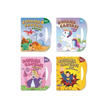 3 -5 Yaş Boyama Çantası 4 Kitap El Becerisi/prenses-ponydinazor-süper Kahramanlar