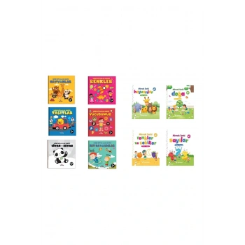 0-2 Yaş Bebek Kitaplığı 10 Kitap (0-24 AY) Ilk Kitaplarım / Kavramlar Okuma Takip Ayracı