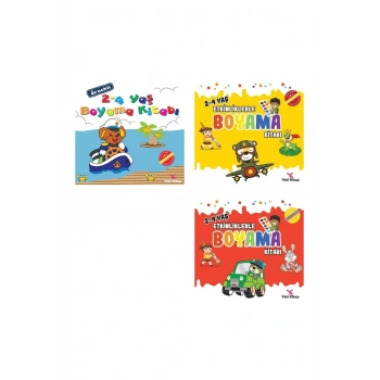 2 -4 Yaş Etkinliklerle Boyama Kitabı 3 lü Set Okuma Takip Ayracı..!