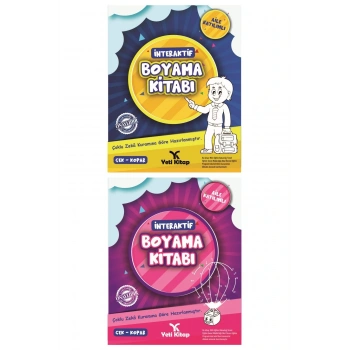 4 -6 Yaş Interaktif Boyama Kitabı 1 - 2 - Dijital Çoklu Zeka Tipi Testi Ilaveli Okuma Takip Ayracı