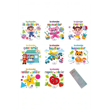 0-2 Yaş İlk Kitaplığım Serisi 8 Kitap Pedagog Onaylı-0-24 Ay Bebek Kitapları + Okuma Takip Ayracı..!