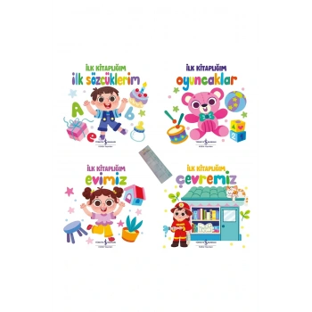 0-2 Yaş İlk Kitaplığım Serisi 4 Kitap - Bebek Kitapları + Okuma Takip Ayracı..!