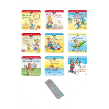 4-6 Yaş Elif Öğreniyor Serisi/9 Kitap/ Okul Öncesi Değerler Eğitimi+Okuma Takip Ayracı..!