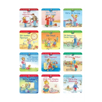 Elif ile İlk Okuma Kitabım Değerler Eğitimi 12 Kitap 4. Seri 6-7 Yaş / 1. Sınıf + Okuma Takip AyracI