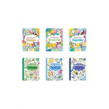 3-6 Yaş Nokta Birleştirme ve Boyama 6 Kitap - Okul Öncesi Bilişsel Aktivite Seti