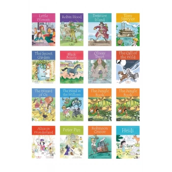8-13 Yaş İngilizce Çocuk Klasikleri Hikaye Seti 16lı/English Stories For Children/Okuma Takip Ayracı