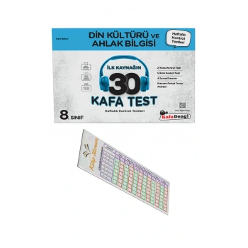 8. Sınıf Din 30 Kafa Test( Haftalık Kontrol Testleri + Sarmal Deneme) + Soru Çözüm Ayracı