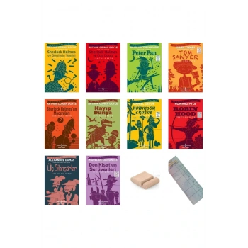 Çocuk Klasikleri 8-13 Yaş İlkokul ve Ortaokul Okuma Kitapları 10lu SET 1+Telefon Tutucu+Okuma Ayracı