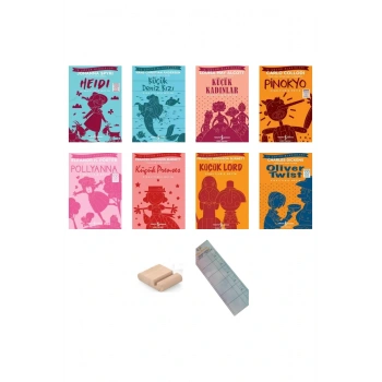 Çocuk Klasikleri 8-13 Yaş İlkokul ve Ortaokul Okuma Kitapları 8Lİ SET 5+Telefon Tutucu+Okuma Ayracı