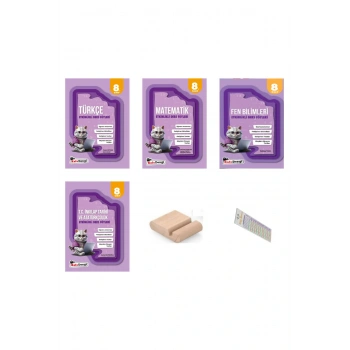 8. Sınıf Etkinlikli Ders Föyü Türkçe-Matematik-Fen-İnkılap-YENİ ÜRÜNTelefon Tutucu+Soru Çözüm Ayracı