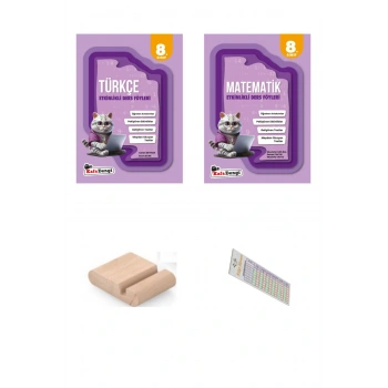 8. Sınıf Türkçe-Matematik Etkinlikli Ders Föyü +Telefon Tutucu+Soru Çözüm Ayracı