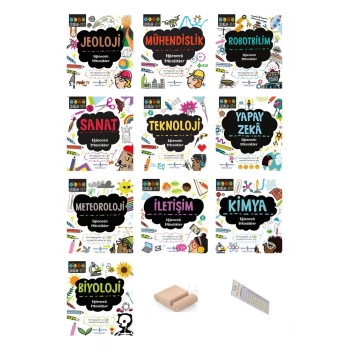 8-12 Yaş Eğlenceli Etkinlikler STEM Kitapları 10 Kitap  + Tablet Standı