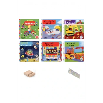 0-2 Yaş Hareketli Kitaplar Serisi  6 Kitaplık SET-2 + Tablet Standı