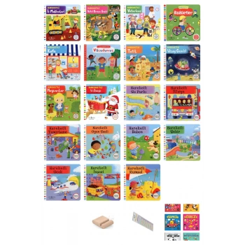 0-2 Yaş Hareketli Kitaplar Serisi -TÜM KİTAPLAR / 19 Kitap / İlave 6lı Minnak Serisi + Tablet Standı