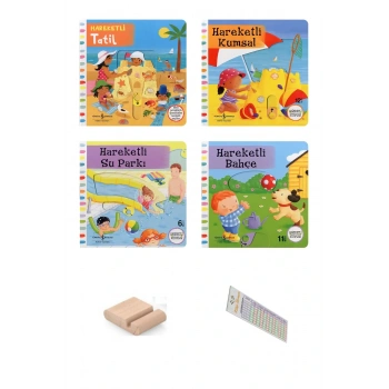 0-2 Yaş Hareketli Kitaplar Serisi Hareketli Tatil / 4 Kitap /+ Tablet Standı