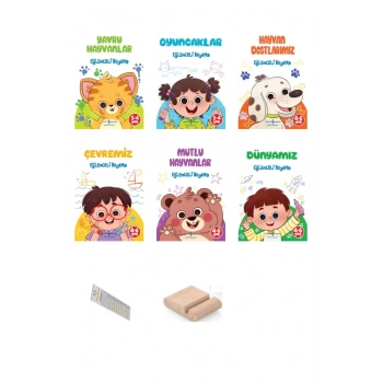 Eğlenceli Boyama Kitapları Seti - 2-5 Yaş - 6 kitap + Tablet Standı