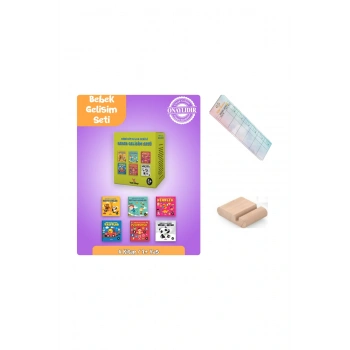 0-2 Yaş Bebek Gelişim Seti - Minik Kitaplar 6 Kitaplık Kutulu SET - Tablet Standı + Okuma Ayracı