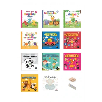 Bebek Kitaplığı - Kitaplarla Tanışıyorum -11 Kitap -Minnak Kitaplar+Tablet Standı+Okuma Takip Ayracı
