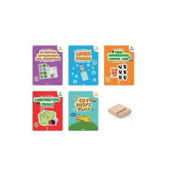İngilizce Etkinlik Kitabı English Activity Books For Children 2-5 Ages 5li +Tablet Standı+Okuma Ayr