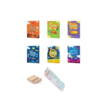 Russian Activity Books For Children 3-6 Ages Rusça Çocuk Etkinlik Kitapları 6lı+Tablet Standı+Ayraç