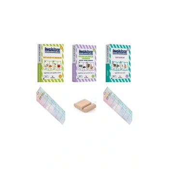 İngilizce Konuşturan Kelime Kartları 5-13 Yaş QR Seslendirmeli English Flash Cards 3lü+Tablet Standı